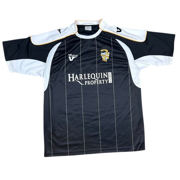 Port Vale Football Club FC Shirt XL Black White Pinstripe Vandanel Soccer Jersey - Picture 1 of 6